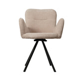 Scaun de dining rotativ, taupe, din material textil si cadru metalic Papilio